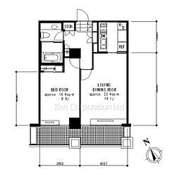 城山トラストコート 1LDKの間取図画像