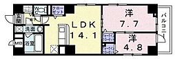 アミュレット本郷 2LDKの間取図画像