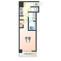 JR阪和線 堺市駅 徒歩3分の賃貸マンション 9階1Kの間取り