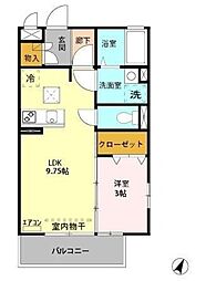 カンピエーレ 1階1LDKの間取り