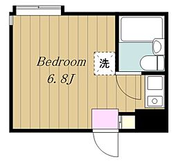 ビバリーヒルズA棟 ワンルームの間取図画像