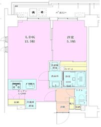 恵比寿レジデンス弐番館 8階1LDKの間取り