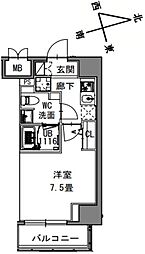 エスレジデンス新御徒町ウエスト 8階1Kの間取り