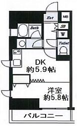 デュオ・スカーラ西新宿2 1DKの間取図画像