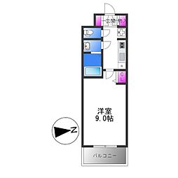 南海高野線 堺東駅 徒歩10分の賃貸マンション 6階1Kの間取り