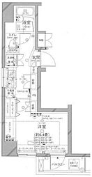 パレステュディオ文京根津 8階1Kの間取り