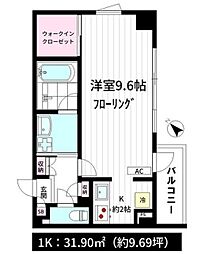 ザ・クレイン 1Kの間取図画像