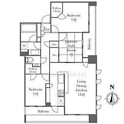 ＴＨＥ　ＴＯＷＥＲ　ＫＯＩＳＨＩＫＡＷＡ 9階3LDKの間取り