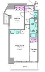 レジディア杉並方南町 2LDKの間取図画像