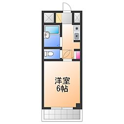6月のココロ 1Kの間取図画像