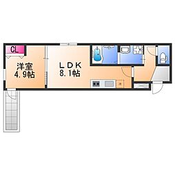 フジパレス高石3番館 1LDKの間取図画像