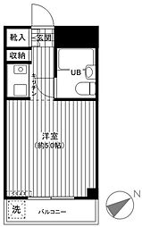 ラ・レジダンス・ド・タクマ 3階ワンルームの間取り