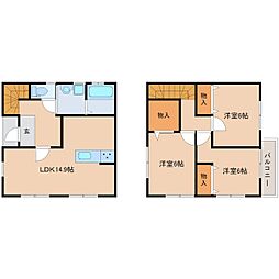グランソフィア国立C 3LDKの間取り