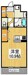 ガーデンビィラ六番館 ワンルームの間取図画像