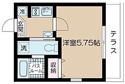 NSGATE二子玉川 2階1Kの間取り