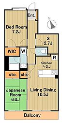 京王相模原線 若葉台駅 徒歩1分の賃貸マンション 7階2SLDKの間取り