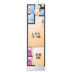 フジパレス堺もず 1LDKの間取図画像