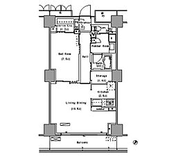 パークアクシス豊洲 1LDKの間取図画像