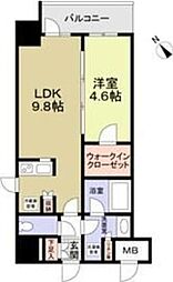 EEL馬車道 1LDKの間取図画像