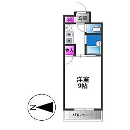 八戸ノ里HIROビル 1Kの間取図画像