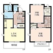 ヴィオレッタＣ 00101 ｜ 埼玉県比企郡滑川町月の輪３丁目18-9（賃貸アパート2LDK・1階・69.66㎡） その2