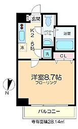 VERGER東陽町 1Kの間取図画像