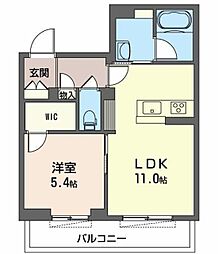 Ｒｉｖｉｅｒｅ 2階1LDKの間取り