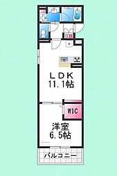 フォレストガーデン北花田 1LDKの間取図画像