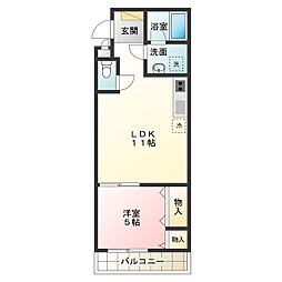 カーサフェリーチェ 1LDKの間取図画像