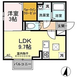 EISEN3 1LDKの間取図画像