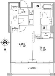 パークコート麻布十番ザ・タワー 14階1LDKの間取り