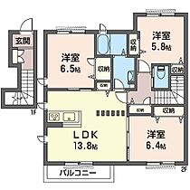 ラ・ヴィ・クレール　III 00203 ｜ 神奈川県藤沢市大庭5432-12（賃貸アパート3LDK・2階・77.50㎡） その2