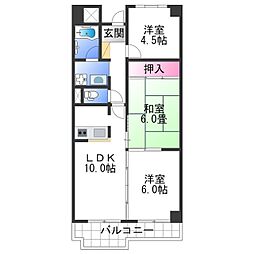 和歌山電鐵貴志川線 田中口駅 徒歩19分の賃貸マンション 2階3LDKの間取り