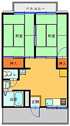 サンハイツ春江町 2階2DKの間取り
