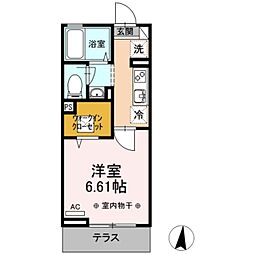 ステラ南水元 1階1Kの間取り
