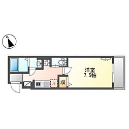 シルクネス 4階1Kの間取り