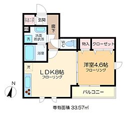 Breeze綾瀬 1LDKの間取図画像