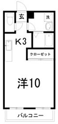 みずきハウス 1Kの間取図画像