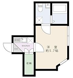 アネックス千鳥町 1階1Kの間取り
