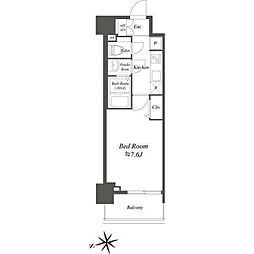 プレサンスブルーム浅草Ｎｏｒｔｈ 7階1Kの間取り