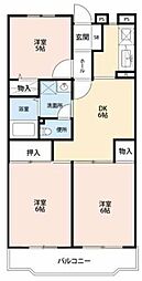 サンハイツ稲毛 3DKの間取図画像