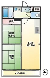 ヴァンヴェール新宿 2LDKの間取図画像