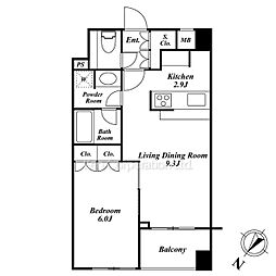 SPACIA三軒茶屋弐番館 1LDKの間取図画像