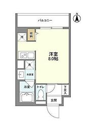 東急目黒線 武蔵小山駅 徒歩12分の賃貸マンション 1階ワンルームの間取り