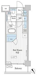 パークアクシス門前仲町テラス ワンルームの間取図画像