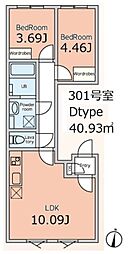 ALERO BASE Sasazuka South 2LDKの間取図画像