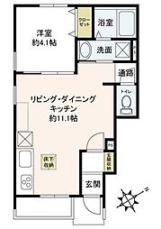 Ｌｉｌｙ津田沼 1階1LDKの間取り