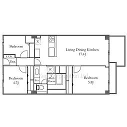 ドミ麻布 3LDKの間取図画像