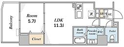 VELAOS HAKUSAN 1LDKの間取図画像