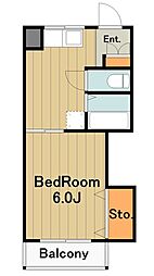 多摩都市モノレール 大塚・帝京大学駅 徒歩5分の賃貸マンション 3階1Kの間取り